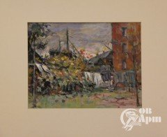Акварель "Дворик на Плющихе"